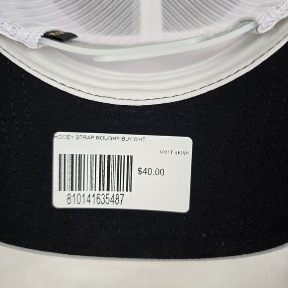 Hooey Trucker Hat Strap Roughy 4031T-BKWH Black White Tan Wht Logo Snapback NWT - Picture 7 of 12